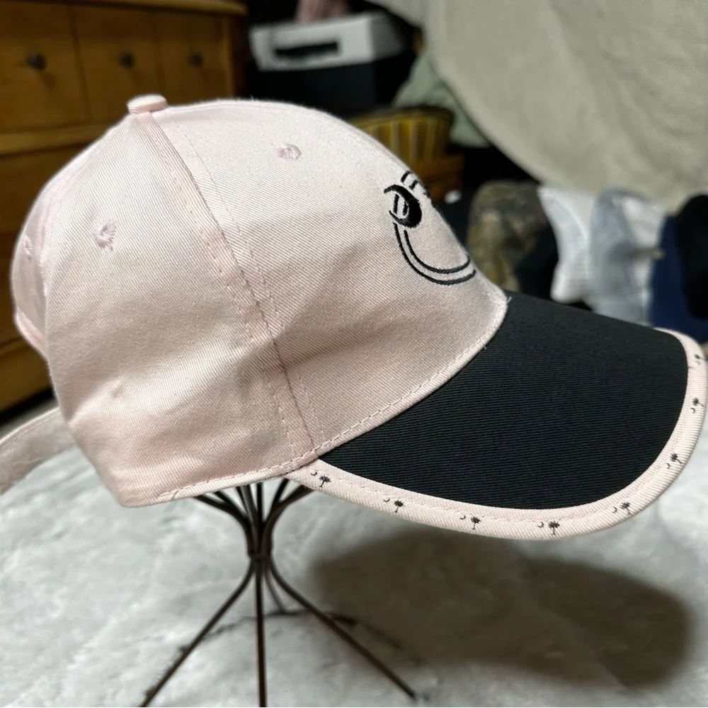 Triangle Sport Palm Tree Sunset Adjustable Baseball Cap Pink Black Women’s OS